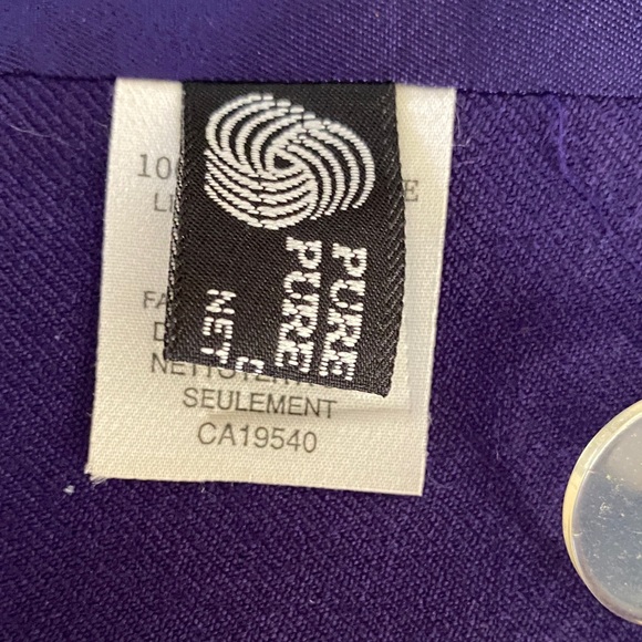 Vintage Wool Purple Double Breasted Blazer Cropped Business Casual Academia - Picture 12 of 14